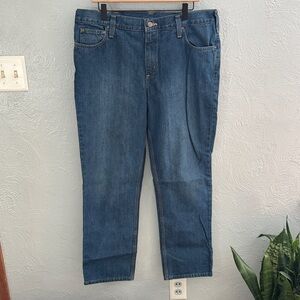 Carhartt Men's Elton Straight Fit Blue Jeans 38 x 30 Mid Wash Work Denim